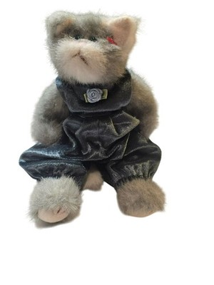 VTG Collectible Ty Beanie Baby Whiskers the Cat Blue Rose Grey Jumper 1993 RARE