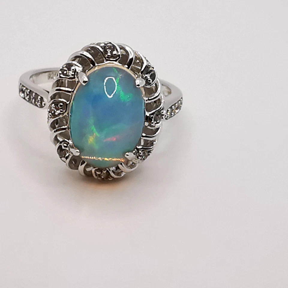 CAVILL Wunderschöne weißer Opal Damenring Ring 925 Silber Gr. 65 fast NEU! - Bild 4 von 4