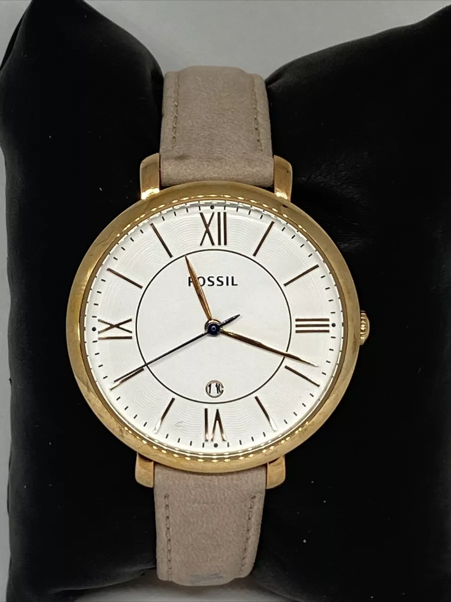 Fossil Jacqueline ES3988 Women Pink Leather Analog White Dial Quartz Watch XR315