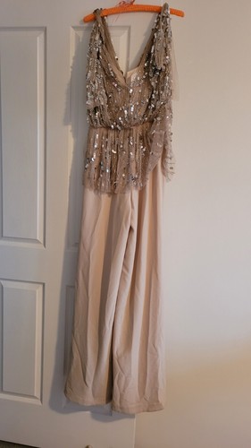 Rachel Gilbert Hand Embellished Sequin Jump Suit - Size 10 - Never Worn - Picture 2 of 3