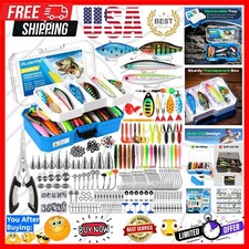 Versatile Fishing Lures & Tackle Box Set - 373PCS Kit with Anti-Toppling Design