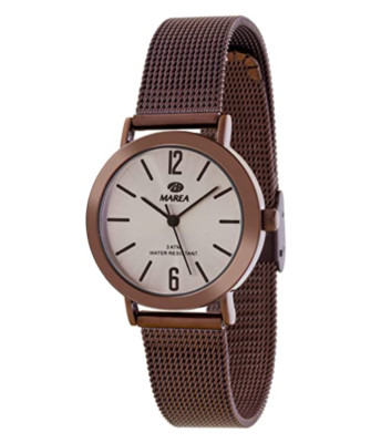 Marea Damen 32 mm braunes Zifferblatt Quarzuhr Edelstahlband B41188/5