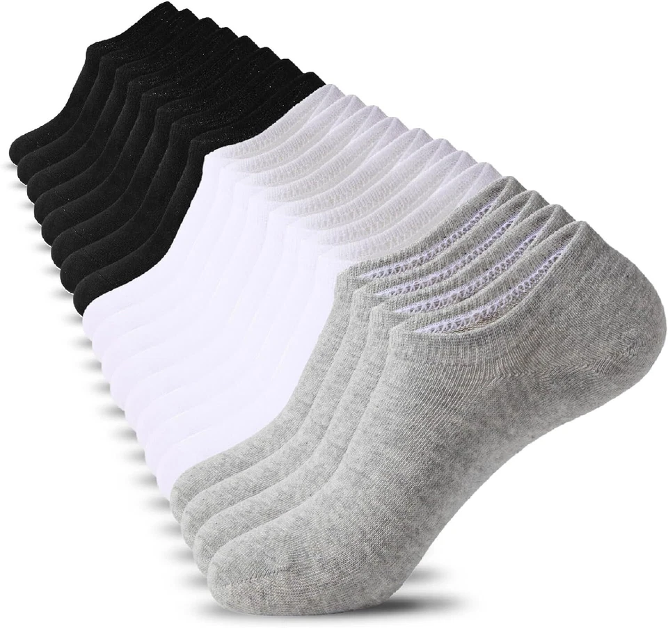 10 pares de calcetines tobilleros de algodón suave de corte bajo de lujo para hombres y mujeres Foto 2 de 4