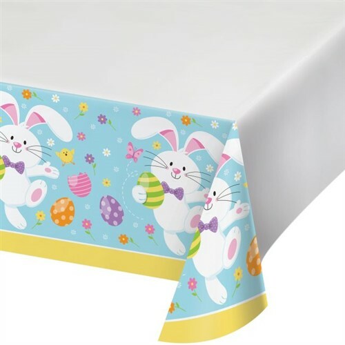Easter Bunny Bounty Plastic Banquet Tablecloth Easter Tablecloth