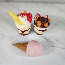 Vintage Realistic Mini Rubbery Prop Pretend Play Food Ice Cream Sundae