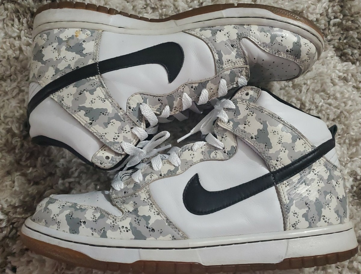 2006 NIKE DUNK HIGH SNOW CAMO WHITE BLACK STEALTH GREY 2006 NIKE DUNK HIGH SNOW CAMO WHITE BLACK STEALTH GREY