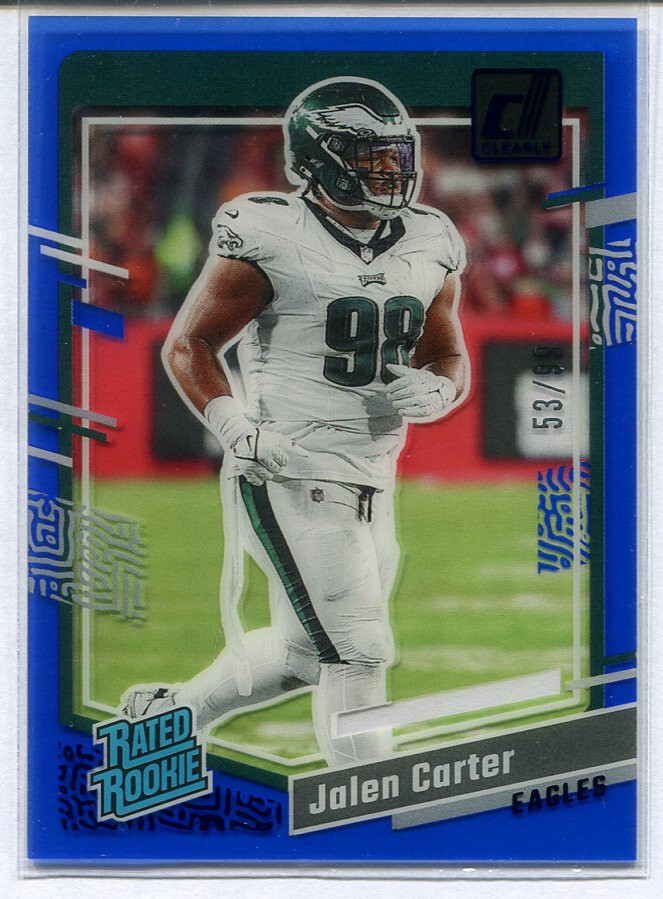 2023 PANINI CLEARLY DONRUSS RATED ROOKIE #64 JALEN CARTER BLUE 53/99