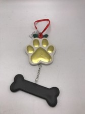 Christmas ornament dog paw with bone glass c10 8