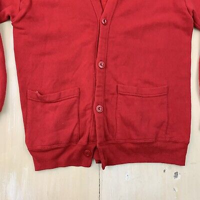 JERZEES - Vtg 80s-90s Red Cardigan Sweater Sweatshirt JERZEES - Vtg 80s-90s Red Cardigan Sweater Sweatshirt