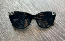 F@ck Off Cat Eye Sunglasses alternative spooky goth weird emo Offensive