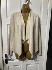 Jennyfer Size S See Measurements Beige Faux Suede Look Stretch Jacket Waterfall