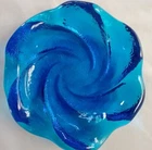 Vintage Fenton Art Glass Blue Textured Swirl Trinket Dish Ashtray MCM Style