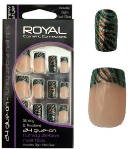 Kit 24 Faux Ongles Verts Et Noirs French Manucure Avec Colle 3g Motif Zebre Ebay
