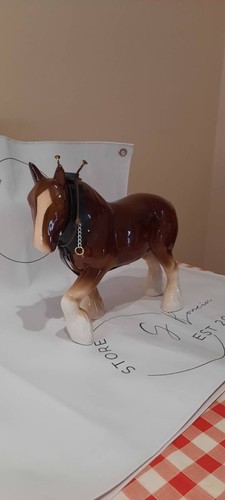 Figurine Horse figurine vintage cart horse Ceramic Shire Horse Vintage Large - Picture 2 of 6