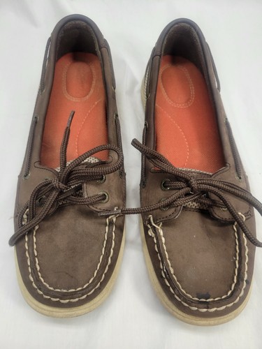 Tan Leather Boat Shoes Intrepid Size 