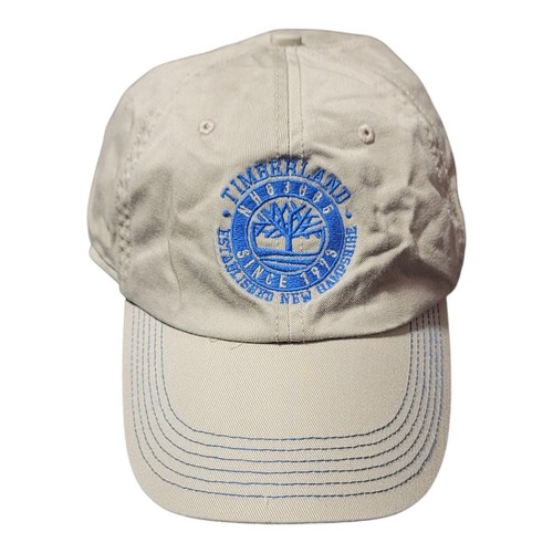 Timberland Adjustable Beige Blue Baseball Cap Hat Mens - Picture 6 of 9