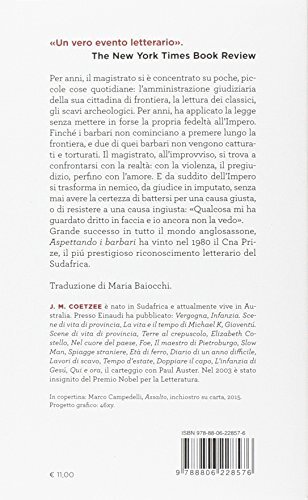 9788806228576 Aspettando i barbari - J. M. Coetzee - Foto 2 di 2
