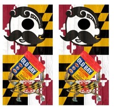 Maryland Themed Barnwood Cornhole Board Wraps FREE LAMINATION 2797