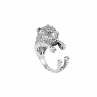 Grizzly Bär 925 Sterlingsilber Ring Fein Spirit Animal Totem Tierwelt Schmuck