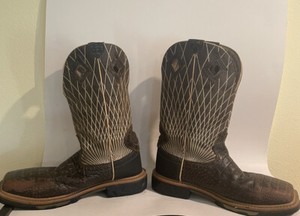 justin derrickman croc print composite toe work boots