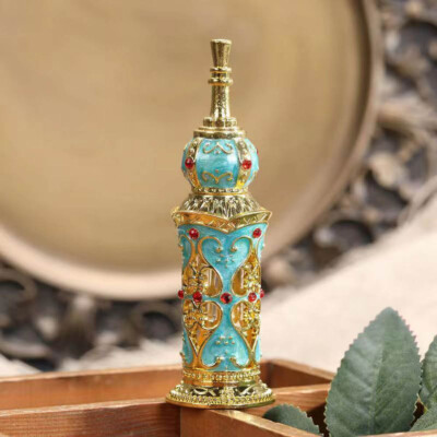 12ml Reusable Hollow Vintage Enamel Peacock Perfume Bottle Metal Sub-bottle USA