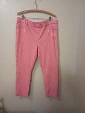 VINTAGE HUE 1970-80's TERLENKA STRETCH CAPRI PANTS PINK PLAIDED SIZE XL TERLENKA