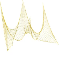 Fish Netting Nautical Tropical Luau Party 15'x6' Hanging Decoration, Yellow