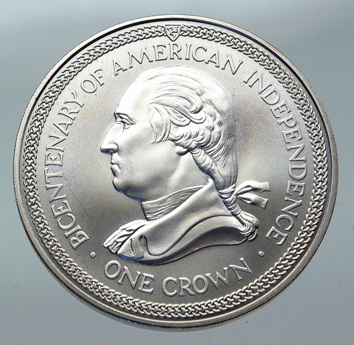 1976 ISLE of MAN UK Elizabeth II AMERICAN INDEPENDENCE Silver