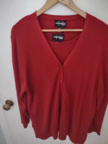Ladies Sweater By Requirements Red Two-piece The Shell Is 2x Outer Is 3x - Picture 1 of 4
