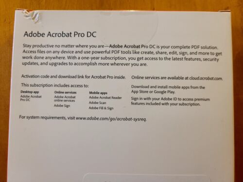 Adobe Acrobat Pro DC 2020 Upgrade 1 Year Subscription PDF for Windows + Mac OS - Picture 9 of 12