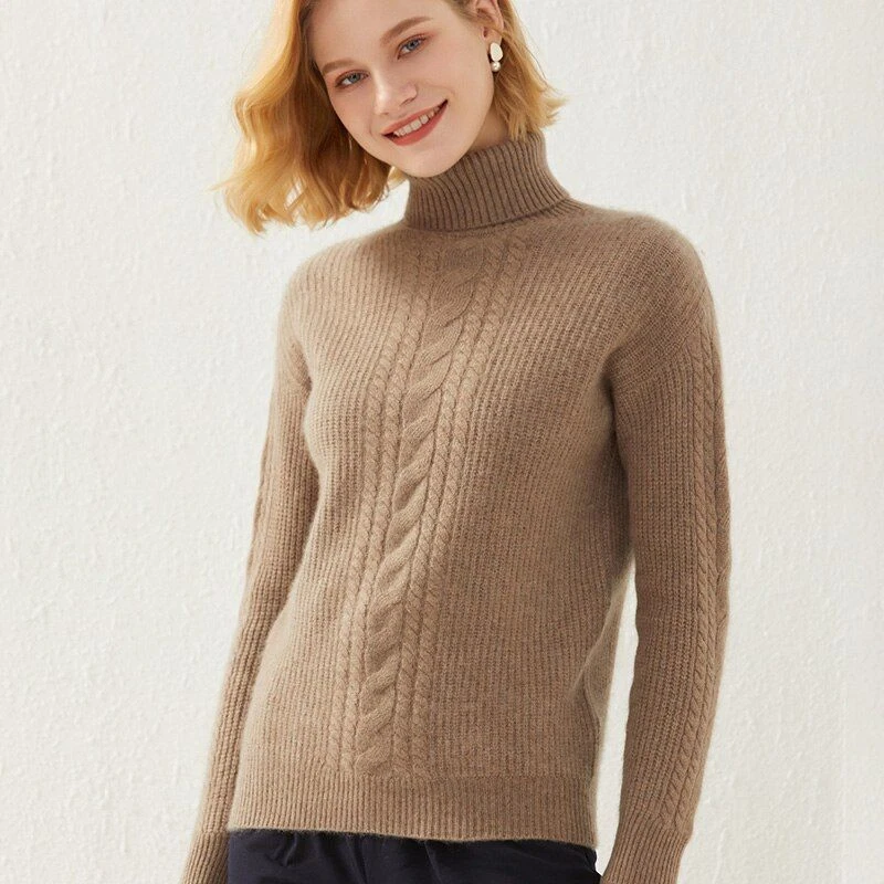 Thick Loose High-Necks Sweaters Fashionable High-End Cashmere Sweater For  Ladies