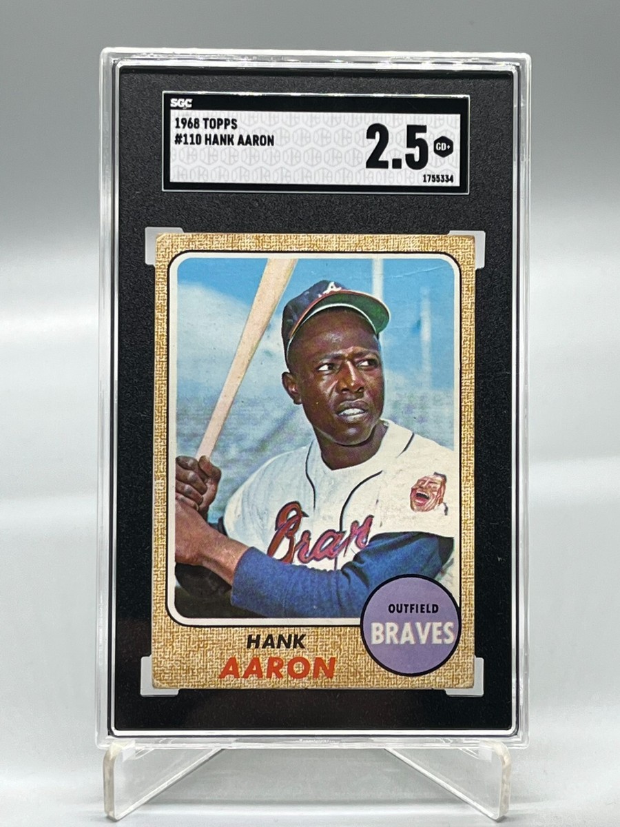 野球　カード　700枚以上　レトロ　レア 1968 TOPPS #110 Hank AARON Graded SGC 2.5 GD+ HOF Braves Baseball