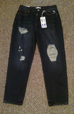FOREVER 21 Distressed Women s Westwood Button Fly Mom Dark Wash Jeans 30 NWT