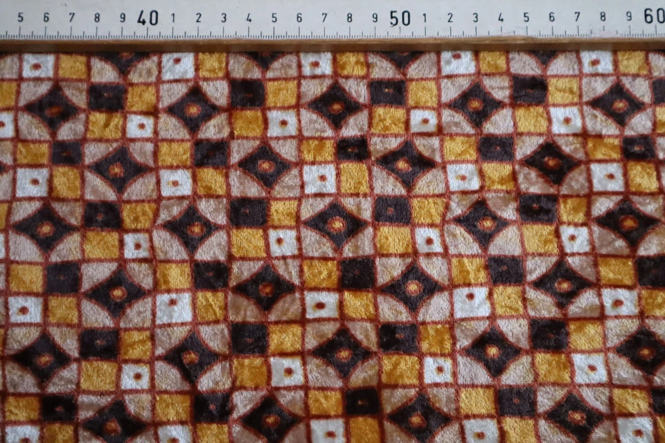 Pannesamt-Druck, Vierecke, mehrfarbig, Breite: ca. 140 cm, Mat: 100% PE - Bild 4 von 4