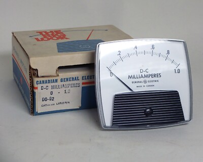 General Electric D.C Milliamperes Panel Mount Meter 0-1.0 NEW Vintage 4 1/2 x 5''