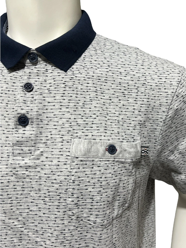 Retrofit Men Casual Golf Polo Shirt Size Adult XL Gray Black Short Sleeve Pocket - Image 3 of 4