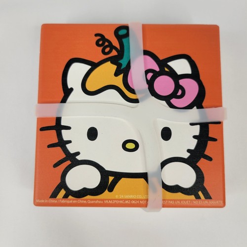 Juego de 4 posavasos de cerámica para bebidas Sanrio Hello Kitty Halloween 2024 calabaza momia - Imagen 4 de 10