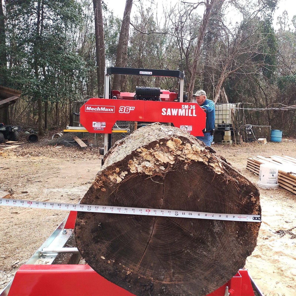 MechMaxx 36'' Portable Sawmill, 750cc 25HP Dual Engine, 36