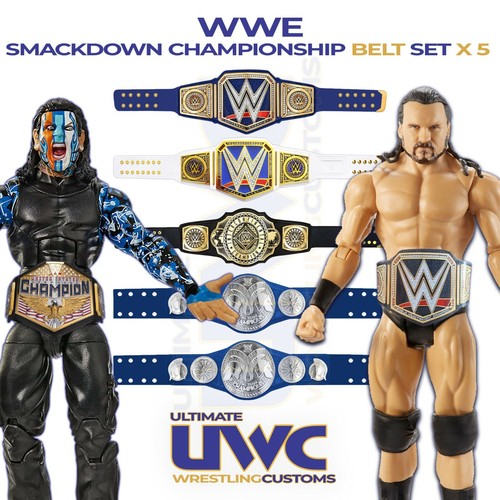 Cinturones Campeonato Smackdown WWE personalizados x 5 para figuras de Mattel/Jakks | eBay
