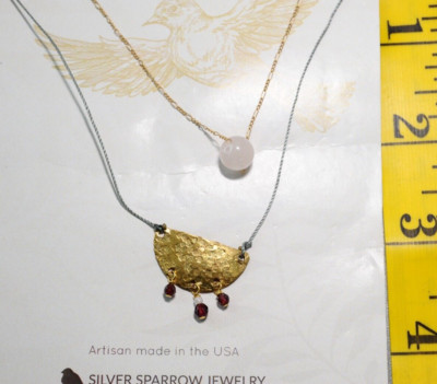 Silver Sparrow LOVE gem  garnet  quartz Charm mind body spirit Necklace  AT7