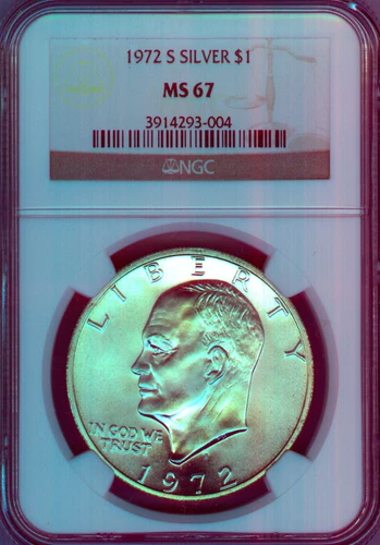 1972-S Silver Eisenhower Dollar Grade MS67 by NGC 