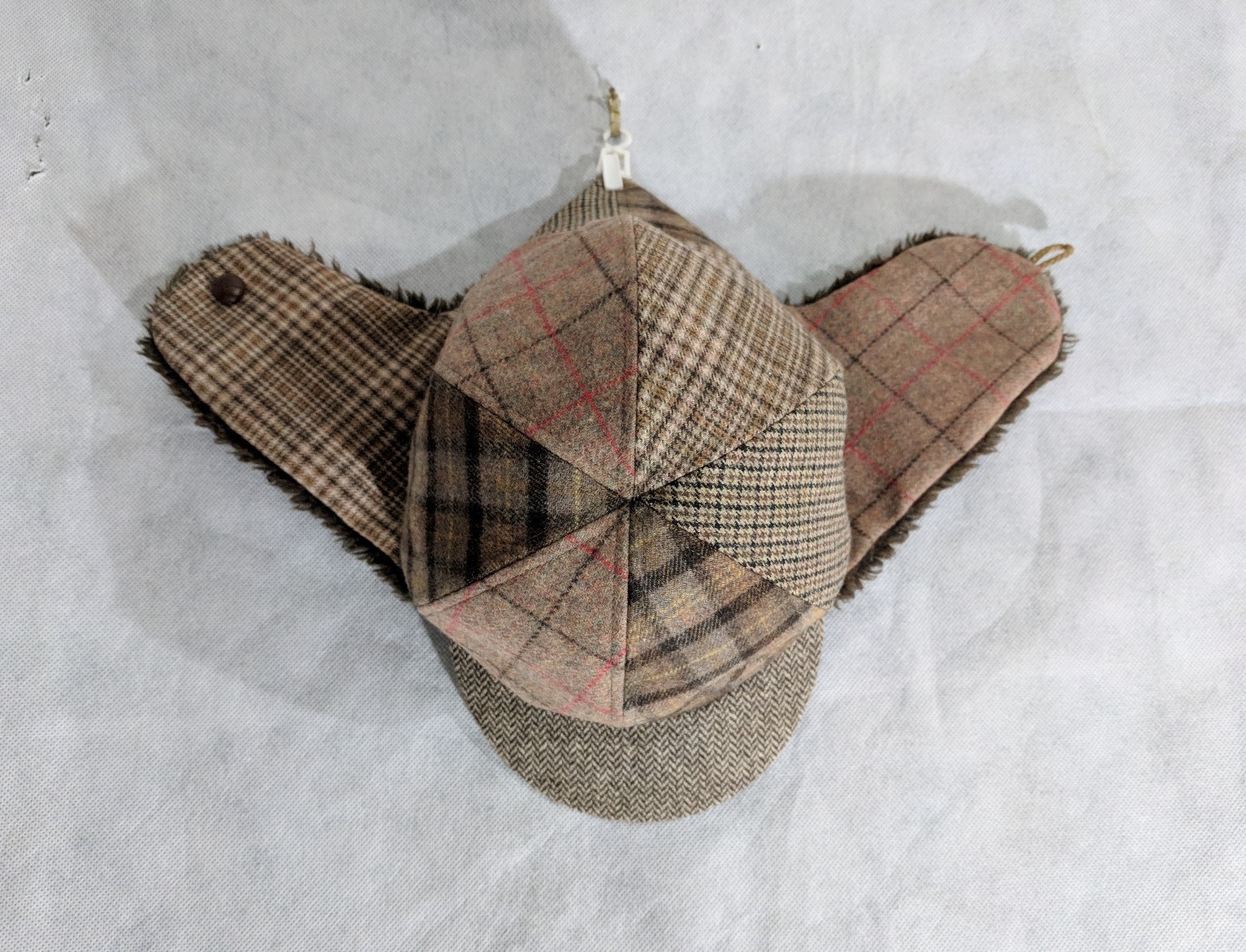 White Mountaineering Trapper Patchwork Plaid Herr… - image 1