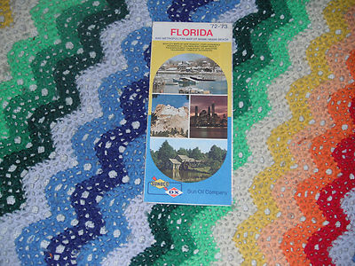 1972 1973 Sunoco DX Road Map of Florida Sun Oil Company
