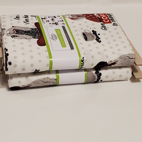 Set of 2 The Saturday Evening Post Licensed Cotton Grateful for Coffee 1 yd ea - Picture 15 of 15