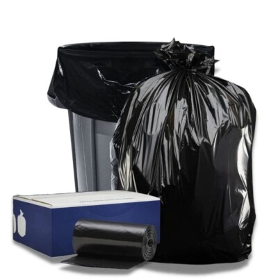 Plasticplace 32 Gallon Toter  Compatible Trash Bags, Black, 1.2 Mil, 50 Count