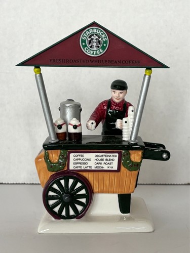 Carrello da caffè Dept 56 Snow Village Starbucks - Usato in ottime condizioni! - Foto 2 di 15