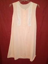 Vintage Gossard Artemis Peach Nylon Nightgown Lace Trim Excellent ConditioN