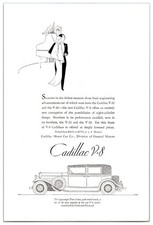 Vintage Original - 1930 Cadillac Town Sedan Car Original Car Print Ad (7in x 10)