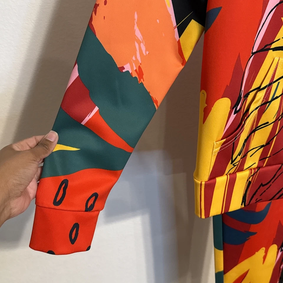 Conjunto de 2 piezas con capucha de atletismo estampado mixto Dressed in Joy - talla grande Foto 2 de 4