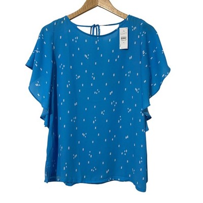 NWT Loft Women Flutter Sleeve Top Size M Summer Casual Gift